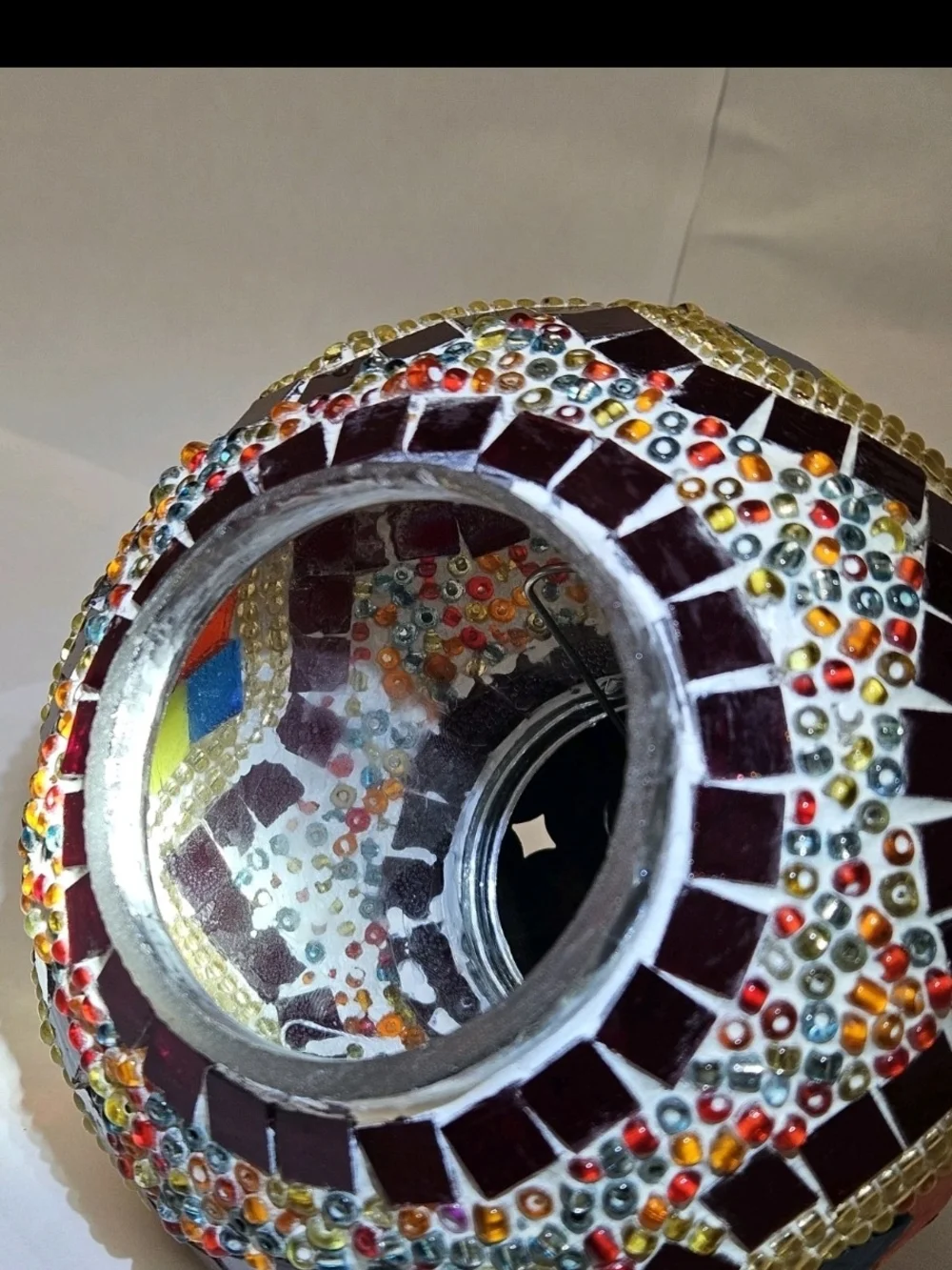 Turkish/Anatolian Demmex Mosaic Table Lamp Exquisite Colourful Cap Top ONLY